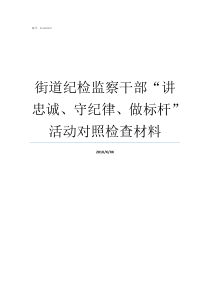 街道纪检监察干部讲忠诚守纪律做标杆活动对照检查材料纪检监察干部以