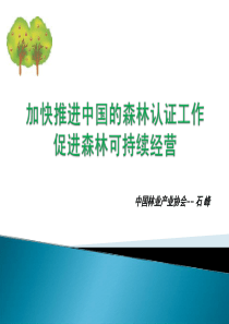 加快推进中国的森林认证工作促进森林可持续经营