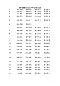 描写春天的四字词语大全