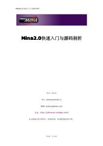 mina 2.0,快速入门, 源码解析