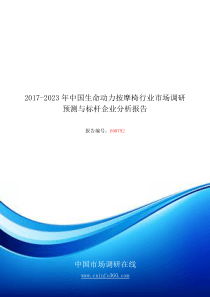 2018年中国生命动力按摩椅行业市场调研预测分析报告目录