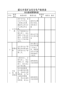 露天开采矿山安全生产考核表