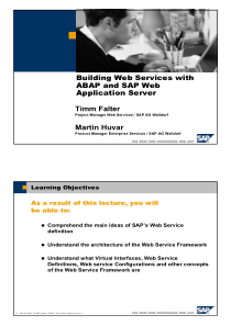 Building Web Services with ABAP and SAP Web Applic