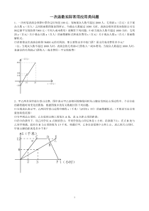 初中八年级一次函数实际常用的应用题--