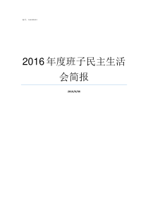 2016年度班子民主生活会简报