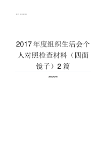 2017年度组织生活会个人对照检查材料四面镜子2篇2017年组织生活记录