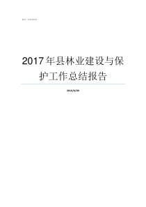 2017年县林业建设与保护工作总结报告