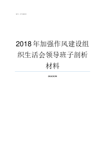 2018年加强作风建设组织生活会领导班子剖析材料