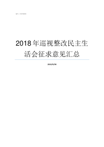 2018年巡视整改民主生活会征求意见汇总2018巡视整改实施方案