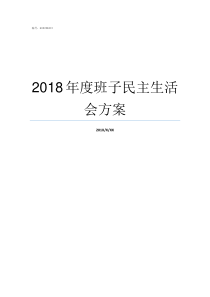 2018年度班子民主生活会方案