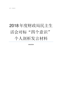 2018年度财政局民主生活会对标四个意识个人剖析发言材料