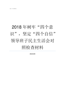 2018年树牢四个意识坚定四个自信领导班子民主生活会对照检查材料树牢四个意识