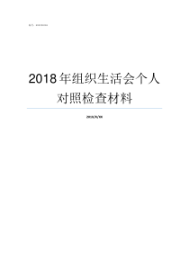 2018年组织生活会个人对照检查材料2018党员个人对照检查