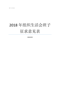 2018年组织生活会班子征求意见表2018党员个人对照检查