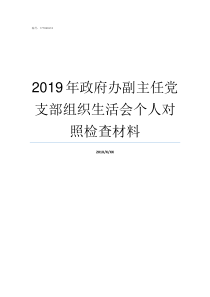 2019年政府办副主任党支部组织生活会个人对照检查材料四川省政府办唐忠柱2019年6月