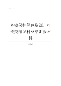 乡镇保护绿色资源打造美丽乡村总结汇报材料