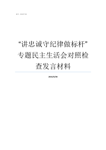 quot讲忠诚守纪律做标杆quot专题民主生活会对照检查发言材料讲忠诚守纪律立正德