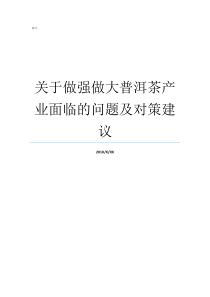 关于做强做大普洱茶产业面临的问题及对策建议哪里产普洱茶