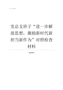 党总支班子进一步解放思想激励新时代新担当新作为对照检查材料党支部班子