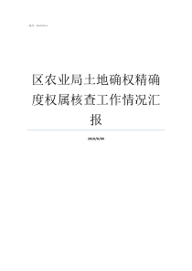 区农业局土地确权精确度权属核查工作情况汇报土地确权汇报材料