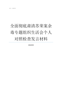 全面彻底肃清苏荣案余毒专题组织生活会个人对照检查发言材料关于彻底肃清