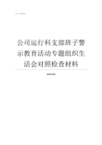 公司运行科支部班子警示教育活动专题组织生活会对照检查材料村党支部班子运行情况