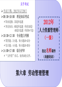 2012人力资源管理师一级_第6章_劳动关系管理