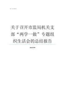 关于召开市监局机关支部两学一做专题组织生活会的总结报告监察机关的职责