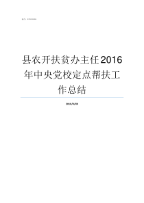 县农开扶贫办主任2016年中央党校定点帮扶工作总结