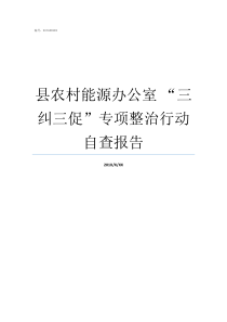 县农村能源办公室nbsp三纠三促专项整治行动自查报告农村能源办公室