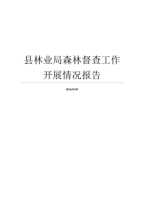 县林业局森林督查工作开展情况报告林业局