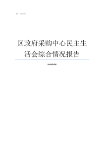 区政府采购中心民主生活会综合情况报告