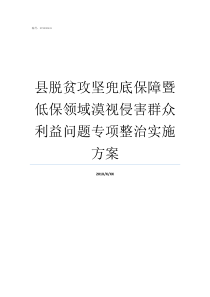 县脱贫攻坚兜底保障暨低保领域漠视侵害群众利益问题专项整治实施方案