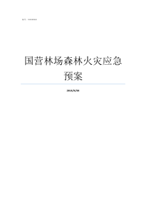 国营林场森林火灾应急预案森林火灾