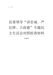 县委领导讲忠诚严纪律立政德专题民主生活会对照检查材料讲忠诚严纪律