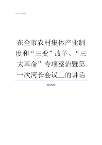 在全市农村集体产业制度和三变改革三大革命专项整治暨第一次河长会议上的讲话农村集体产业谋划项目