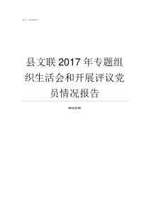 县文联2017年专题组织生活会和开展评议党员情况报告