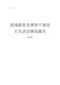 县残联党员领导干部民主生活会情况报告党员领导干部廉洁自律规范