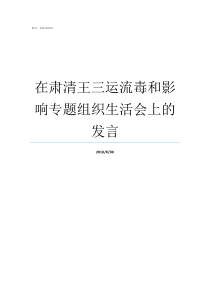 在肃清王三运流毒和影响专题组织生活会上的发言