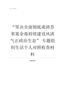 坚决全面彻底肃清苏荣案余毒持续建设风清气正政治生态nbsp专题组织生活个人对照检查材料坚决彻底干净肃