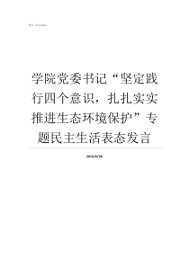 学院党委书记坚定践行四个意识扎扎实实推进生态环境保护专题民主生活表态发言树立四个意识坚定四个自信