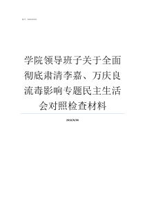 学院领导班子关于全面彻底肃清李嘉万庆良流毒影响专题民主生活会对照检查材料湖北理工学院