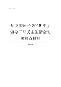 局党委班子2018年度领导干部民主生活会对照检查材料国家2018年领导班子