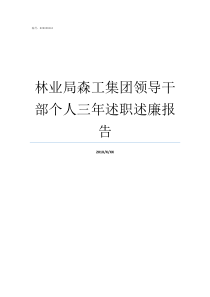 林业局森工集团领导干部个人三年述职述廉报告森工集团