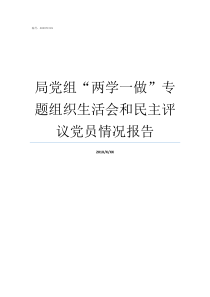 局党组两学一做专题组织生活会和民主评议党员情况报告