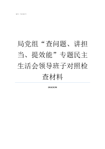 局党组查问题讲担当提效能专题民主生活会领导班子对照检查材料货郎担问题