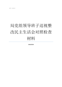 局党组领导班子巡视整改民主生活会对照检查材料省委巡视组长有实权吗