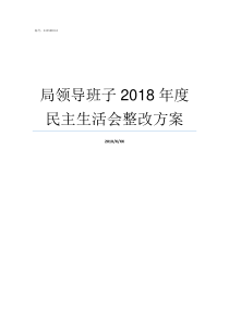 局领导班子2018年度民主生活会整改方案二O一九年澄城环局领导班子