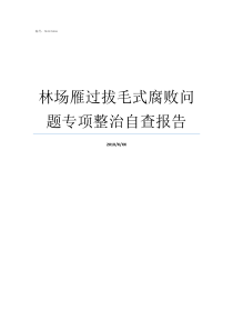 林场雁过拔毛式腐败问题专项整治自查报告雁过拔毛意思