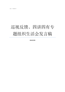 巡视反馈四讲四有专题组织生活会发言稿巡视反馈会上的要求